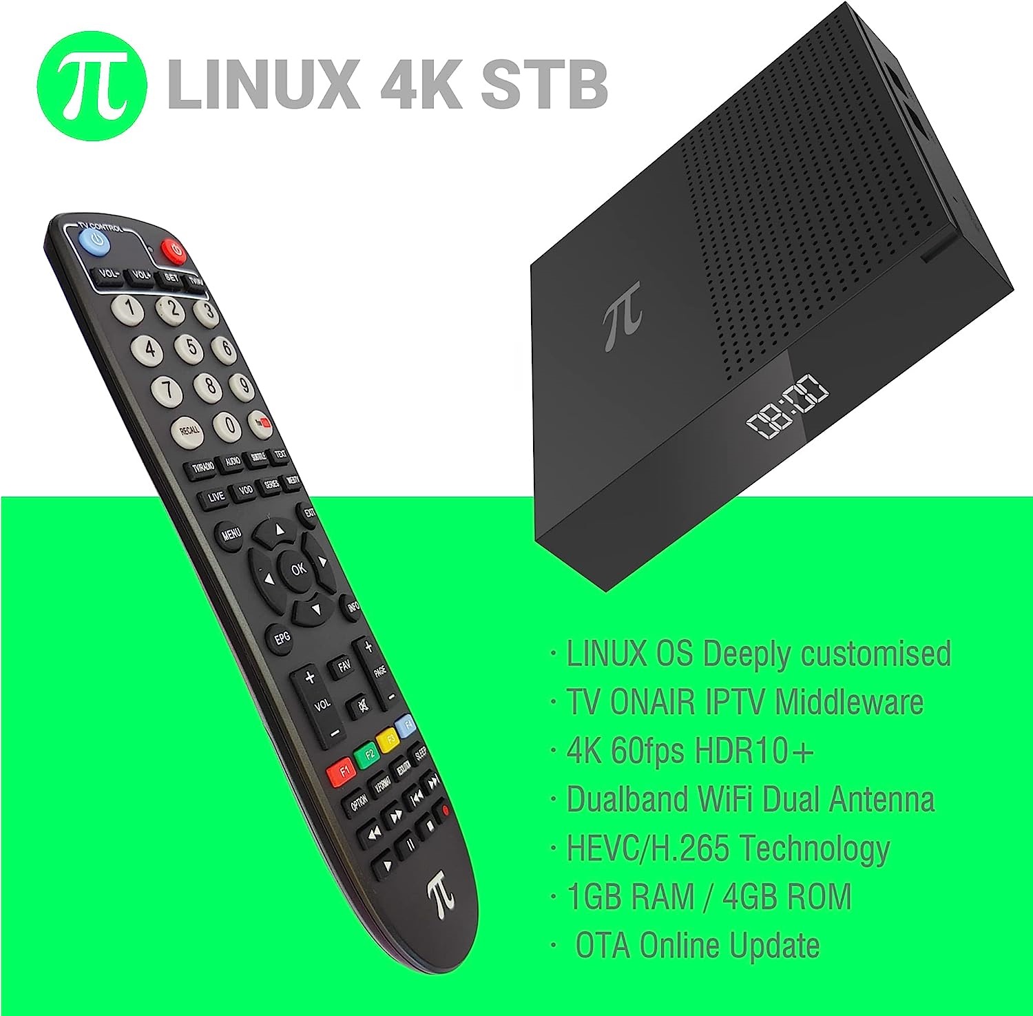 4k Linux STB (π) Latest Pi Plus Linux Box with Dual Band 5G WiFi ...